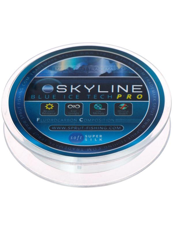 Леска зимняя Sprut SKYLINE Fluorocarbon Composition IceTech PRO 0,125 мм, 3,05 кг, 50 м, цвет голубой
