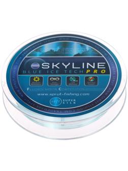 Леска зимняя Sprut SKYLINE Fluorocarbon Composition IceTech PRO 0,145 мм, 4,25 кг, 50 м, цвет голубой