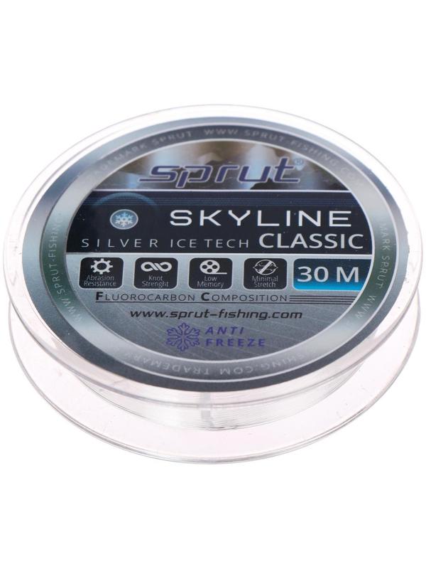 Леска зимняя Sprut SKYLINE CLASSIC Fluorocarbon Composition IceTech 0,205 мм, 5,95 кг, цвет серебристый