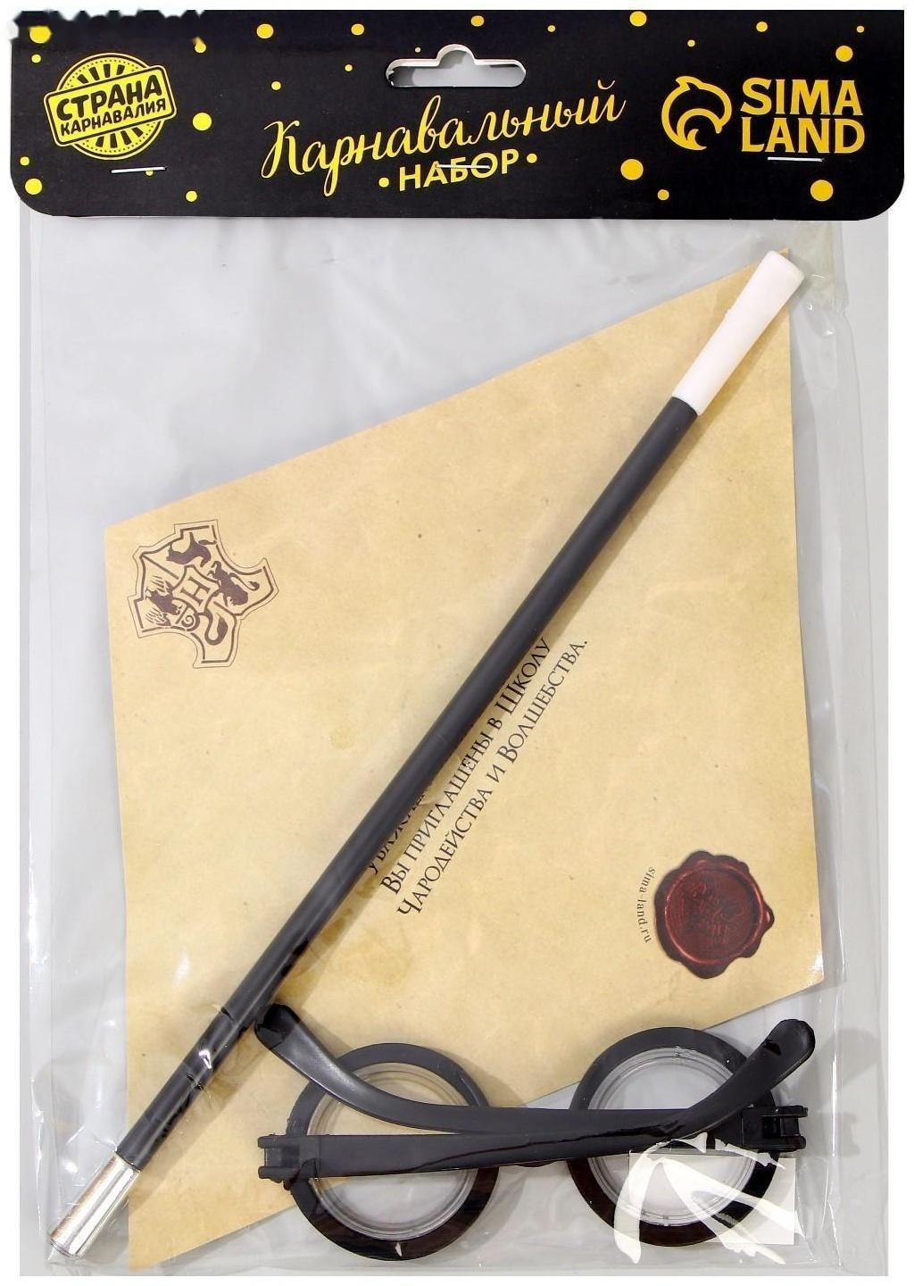 Карнавальный набор «Волшебник Гарри» очки, палочка, письмо