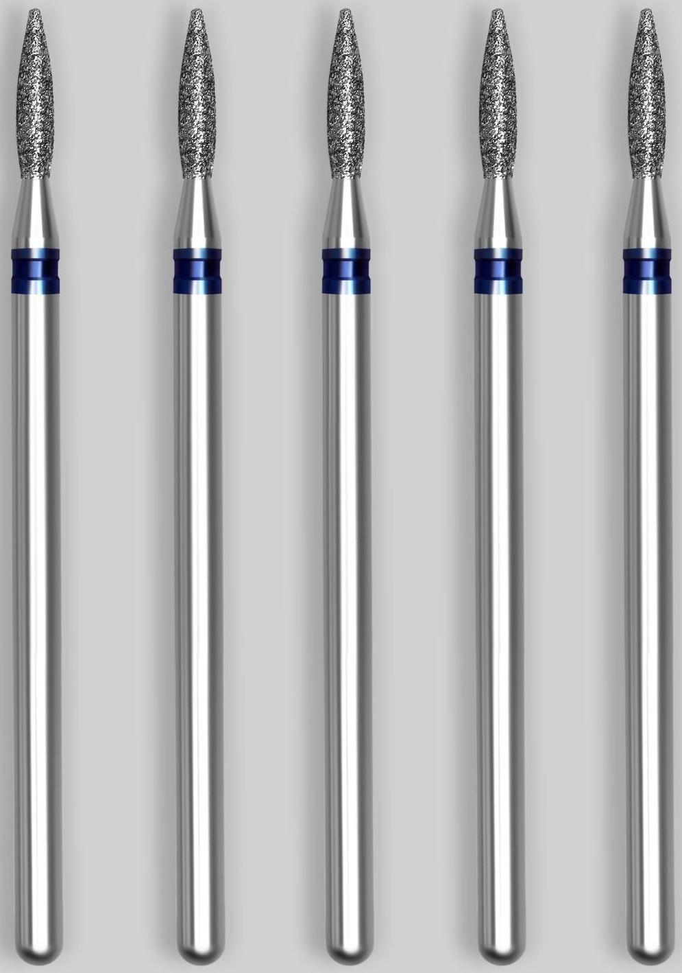 Фрезы алмазные для маникюра «Пламя», средняя зернистость, d 2 × 8 мм, 5 шт