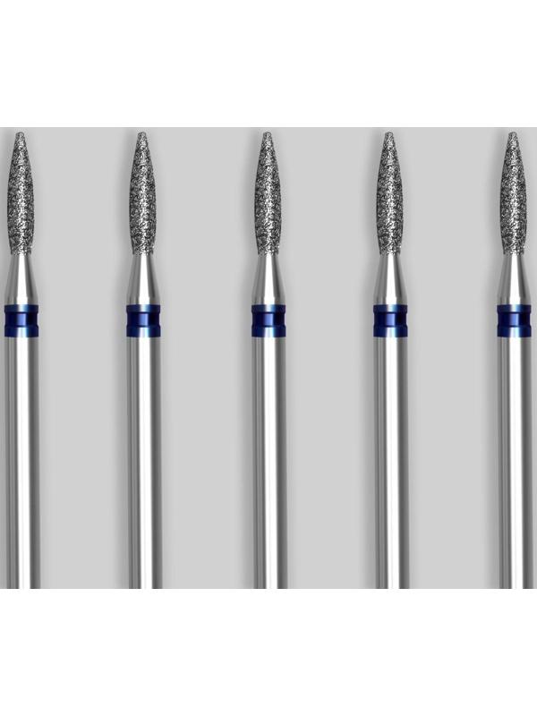 Фрезы алмазные для маникюра «Пламя», средняя зернистость, d 2 × 8 мм, 5 шт