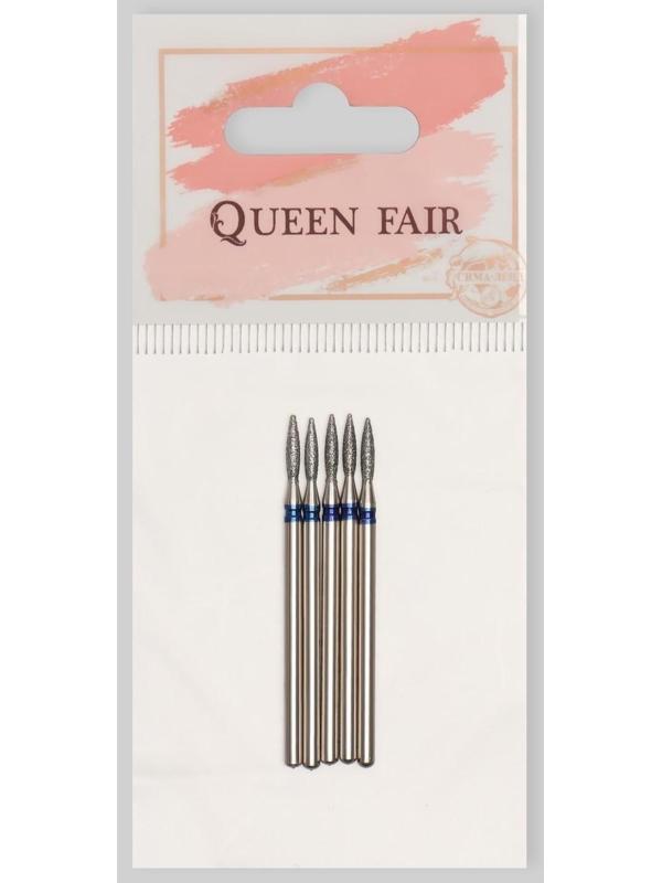 Фрезы алмазные для маникюра «Пламя», средняя зернистость, d 2 × 8 мм, 5 шт