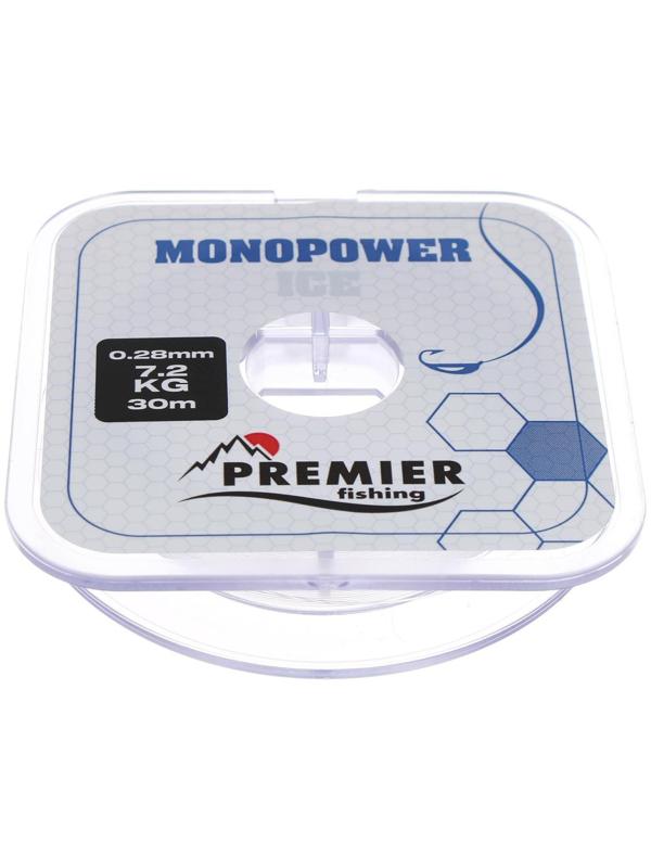 Леска PREMIER fishing MONOPOWER ICE 0,28 мм, 30 м Clear Nylon