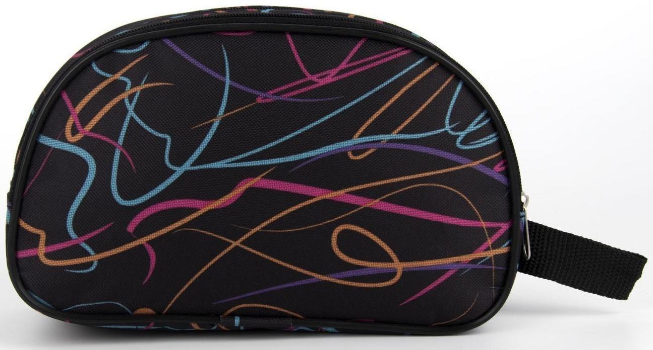 Косметичка, 2 отдела на молниях, цвет чёрный