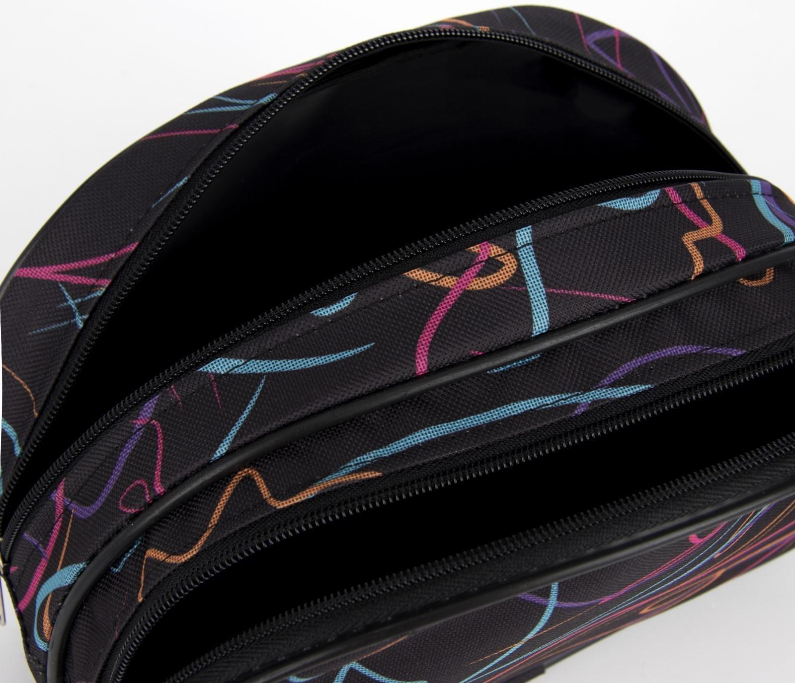 Косметичка, 2 отдела на молниях, цвет чёрный