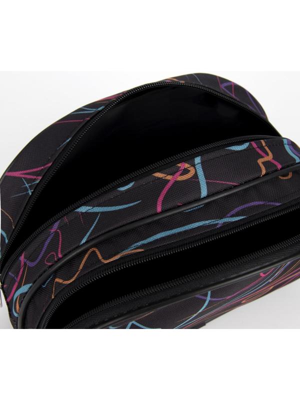 Косметичка, 2 отдела на молниях, цвет чёрный