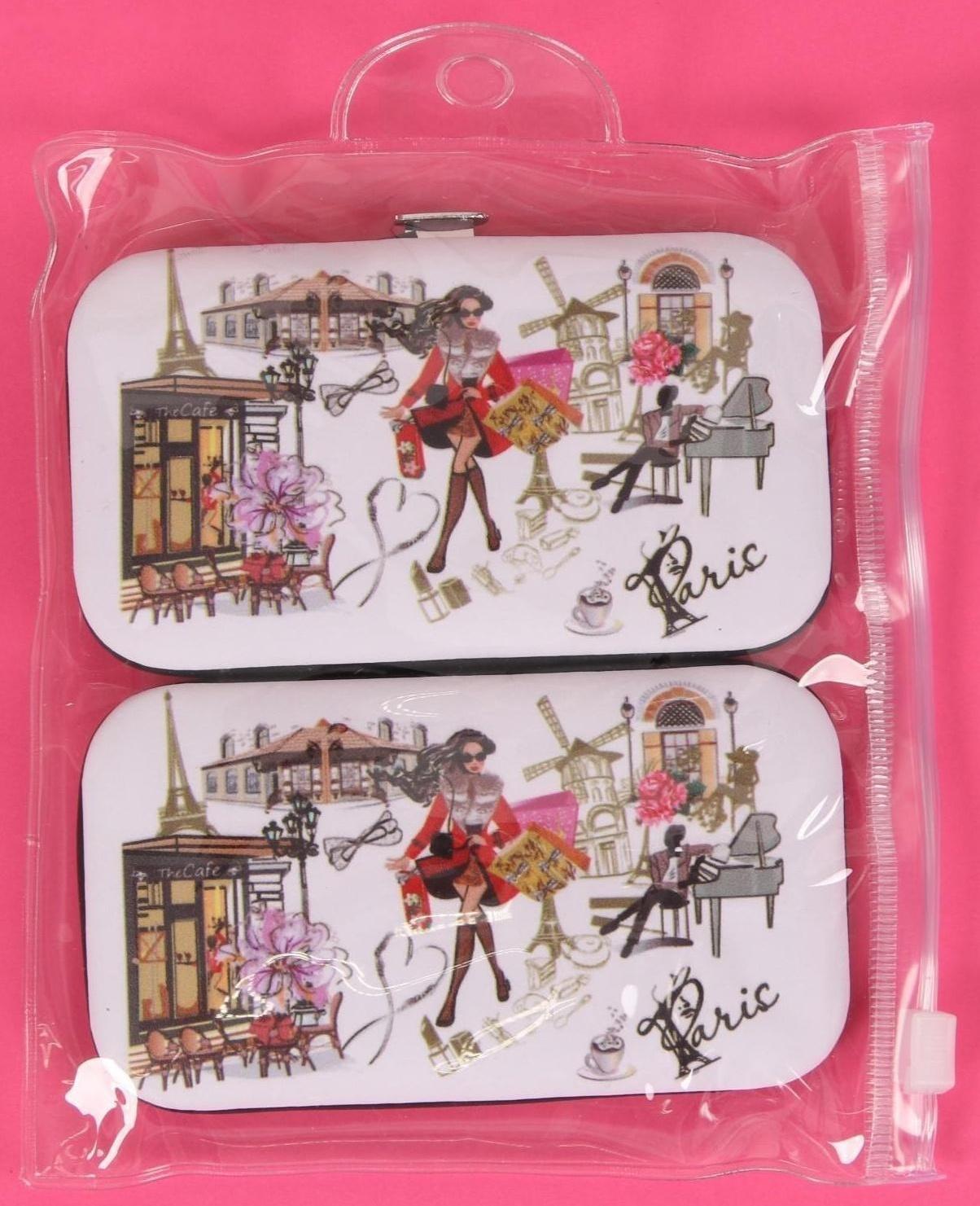 Набор маникюрный «Paris», 6 предметов, в футляре, в PVC - пакете, рисунок МИКС