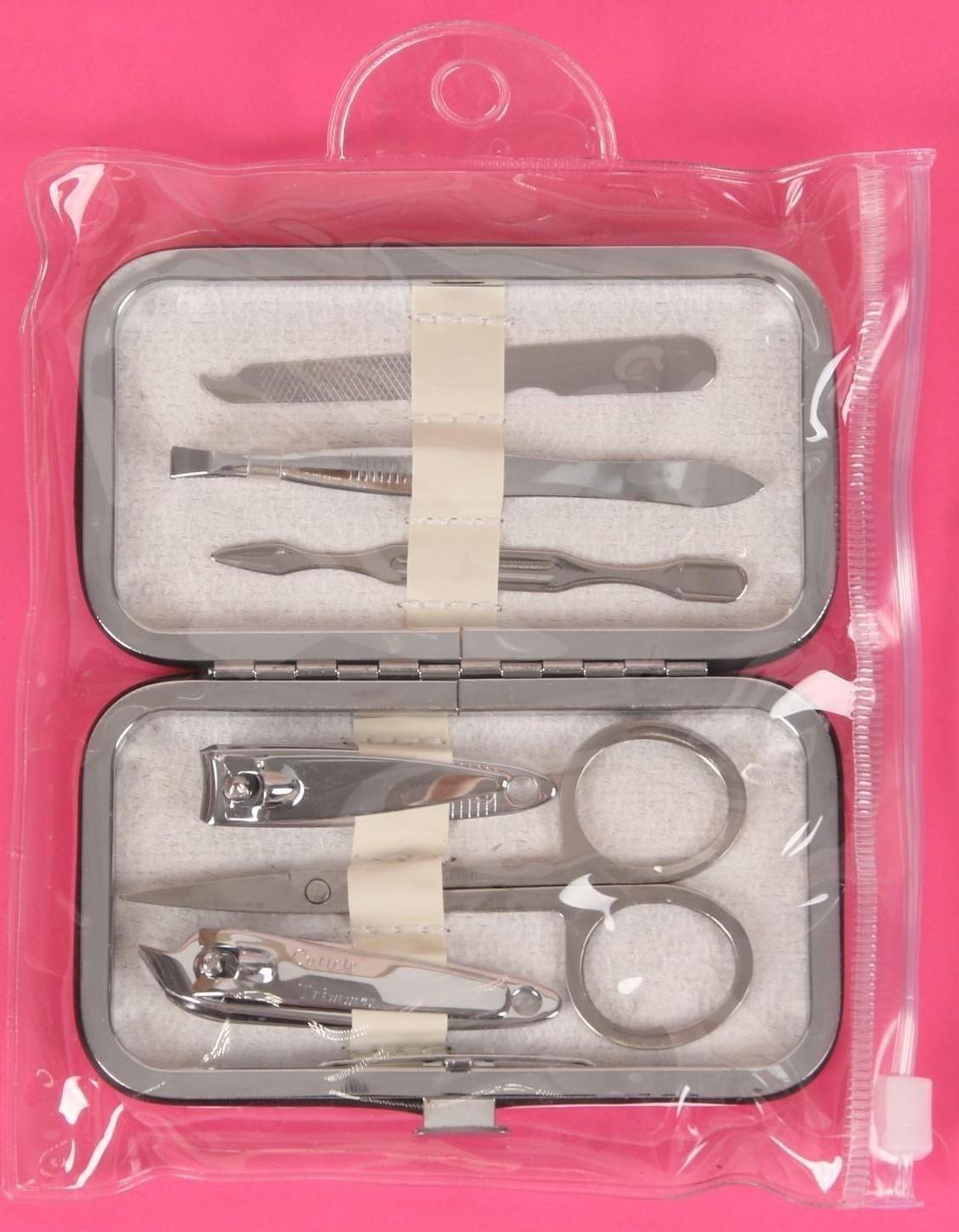 Набор маникюрный «Paris», 6 предметов, в футляре, в PVC - пакете, рисунок МИКС