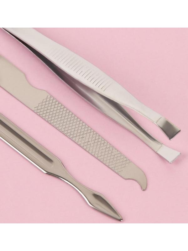 Набор маникюрный «Paris», 6 предметов, в футляре, в PVC - пакете, рисунок МИКС