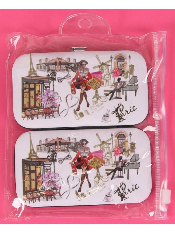 Набор маникюрный «Paris», 6 предметов, в футляре, в PVC - пакете, рисунок МИКС