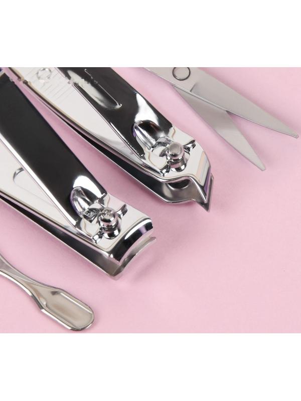 Набор маникюрный «Paris», 6 предметов, в футляре, в PVC - пакете, рисунок МИКС