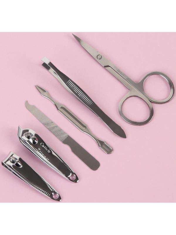 Набор маникюрный «Paris», 6 предметов, в футляре, в PVC - пакете, рисунок МИКС