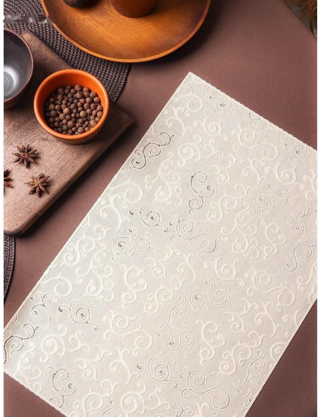 Салфетка ажурная для стола «Нежность. Витки», 45×30 см, цвет бежевый