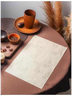 Салфетка ажурная для стола «Нежность. Витки», 45×30 см, цвет бежевый