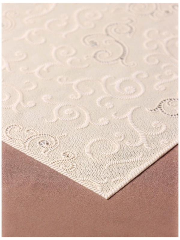 Салфетка ажурная для стола «Нежность. Витки», 45×30 см, цвет бежевый