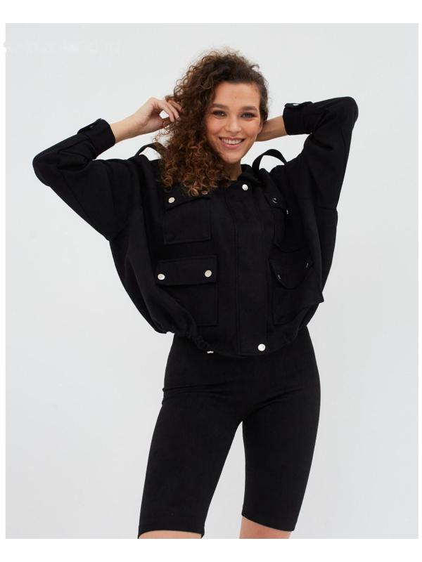 Бомбер женский MINAKU цвет чёрный, р-р 48