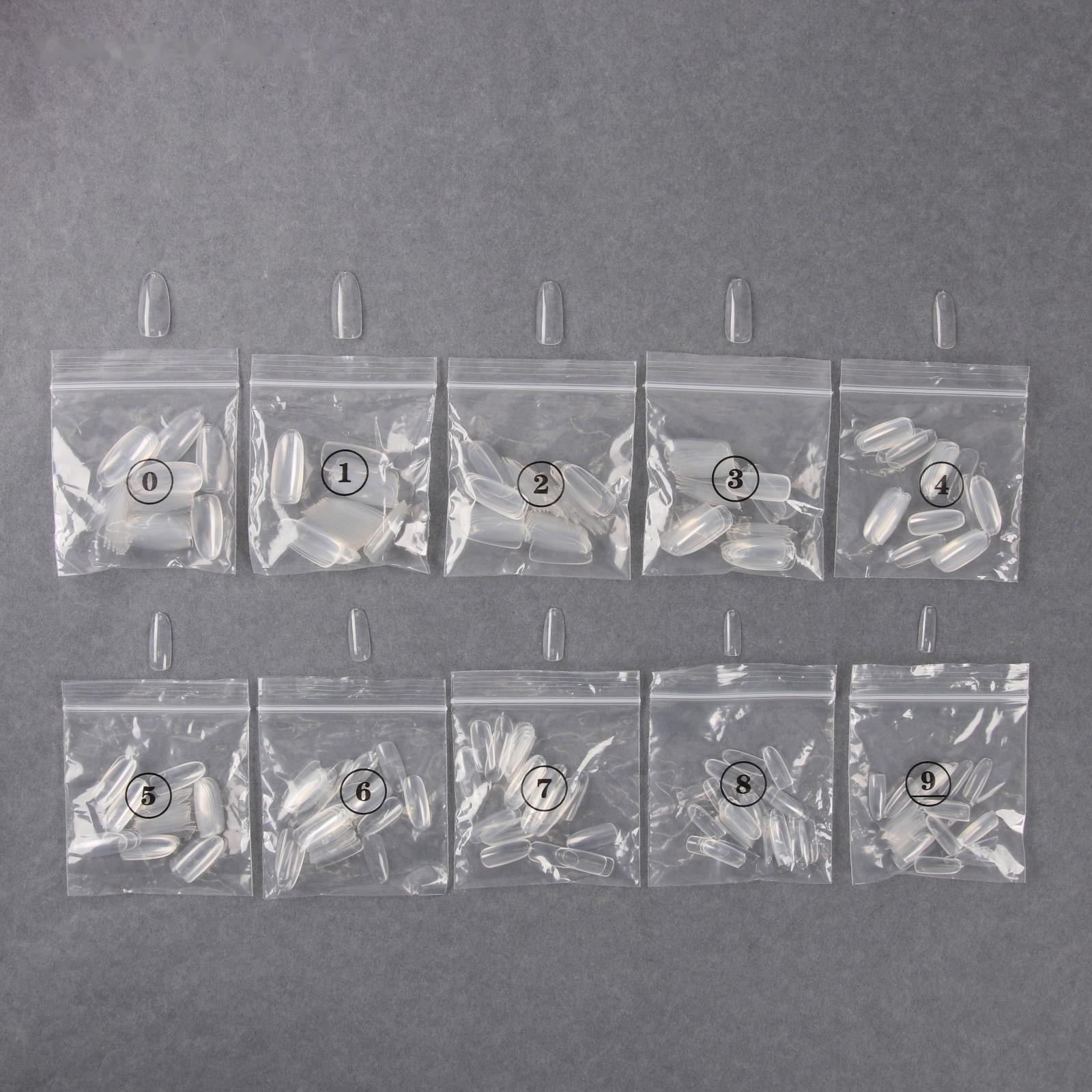 Типсы для наращивания ногтей, форма овал, 500 шт, 10 размеров