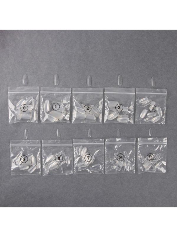 Типсы для наращивания ногтей, форма овал, 500 шт, 10 размеров