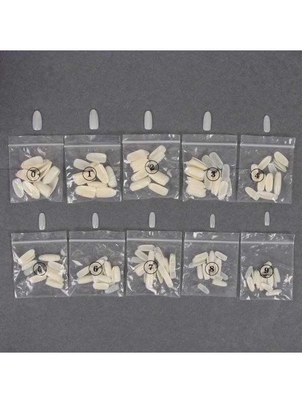 Типсы для наращивания ногтей, форма овал, 500 шт, 10 размеров