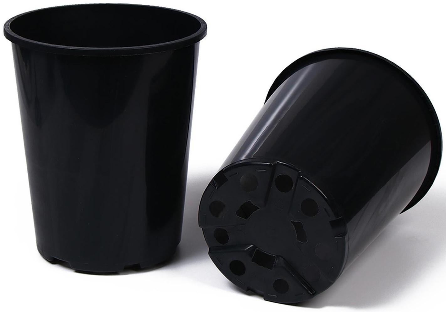 Горшок для рассады, 4 л, 18 × 18 × 21,5 см, для роз, чёрный, Greengo