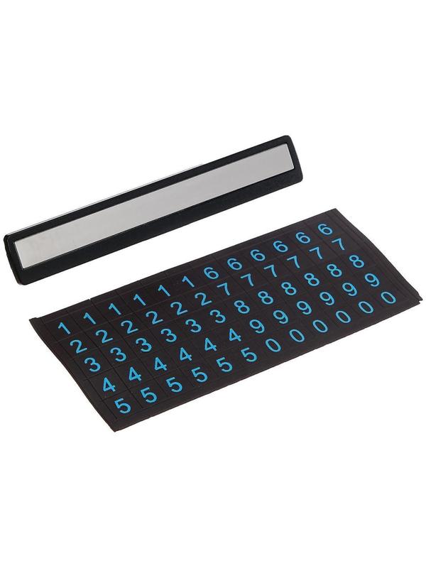 Табличка для номера телефона Cartage, люминесцентные цифры, складная, черный