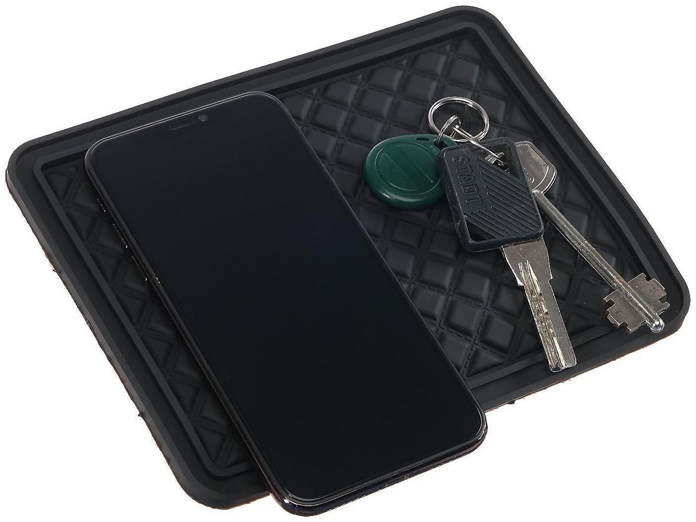 Коврик противоскольязщий 18х14 см, с бортом, черный