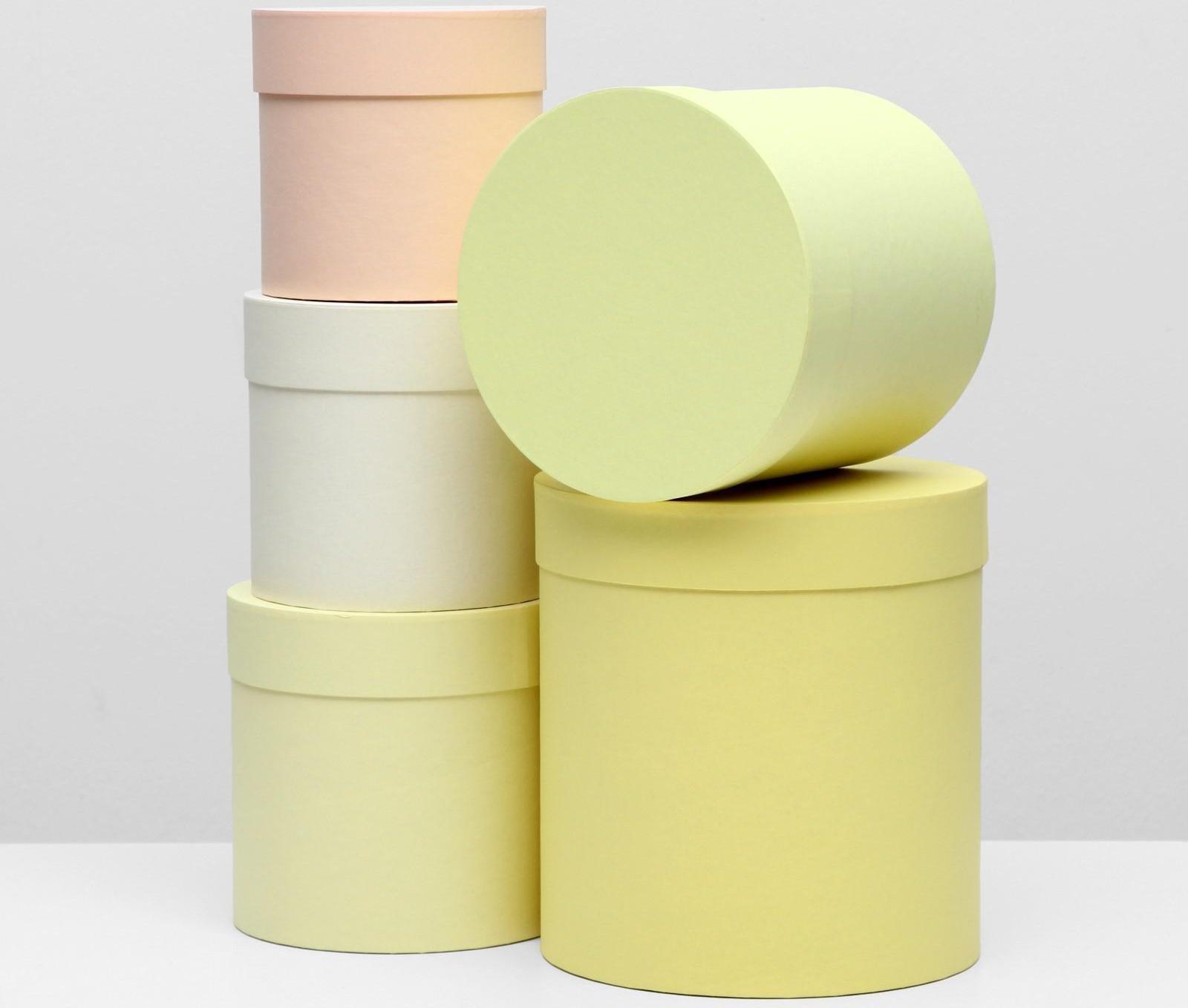 Набор круглых коробок 5 в 1 UPAK LAND ,Солнечный, 23 х 23 х 25 - 15 х 15 х 15 см