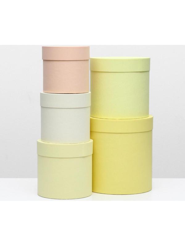 Набор круглых коробок 5 в 1 UPAK LAND ,Солнечный, 23 х 23 х 25 - 15 х 15 х 15 см