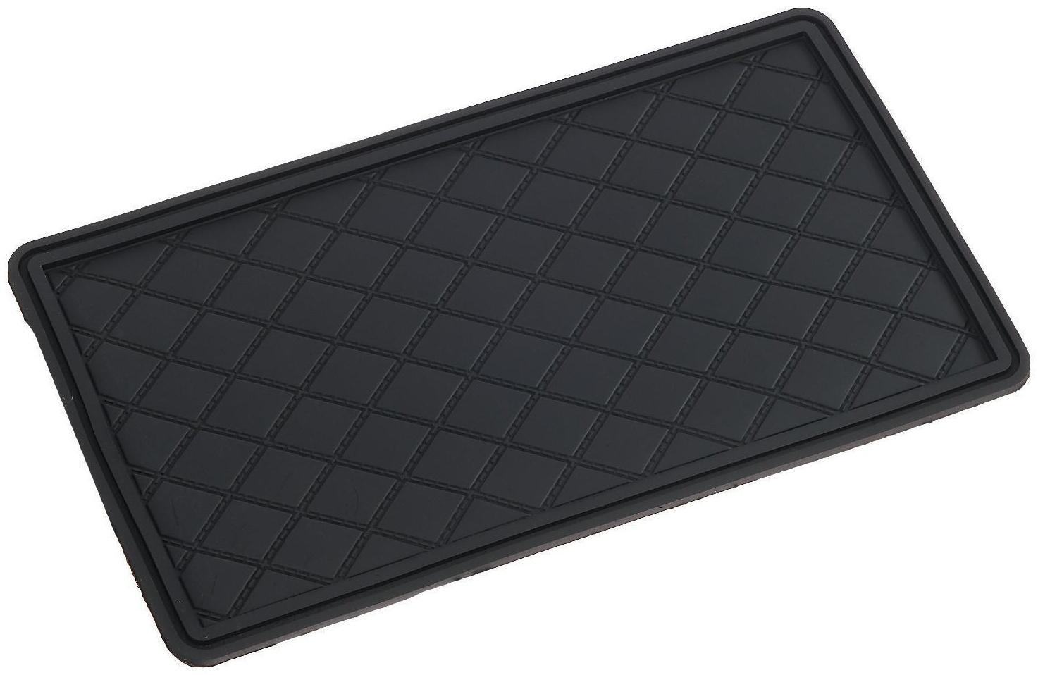 Коврик противоскользящий 20×13 см с бортом, черный