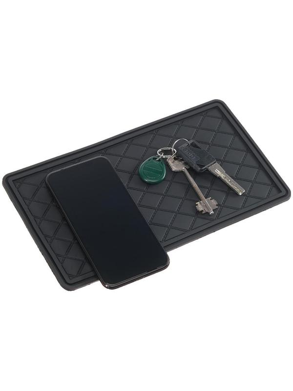 Коврик противоскользящий 20×13 см с бортом, черный