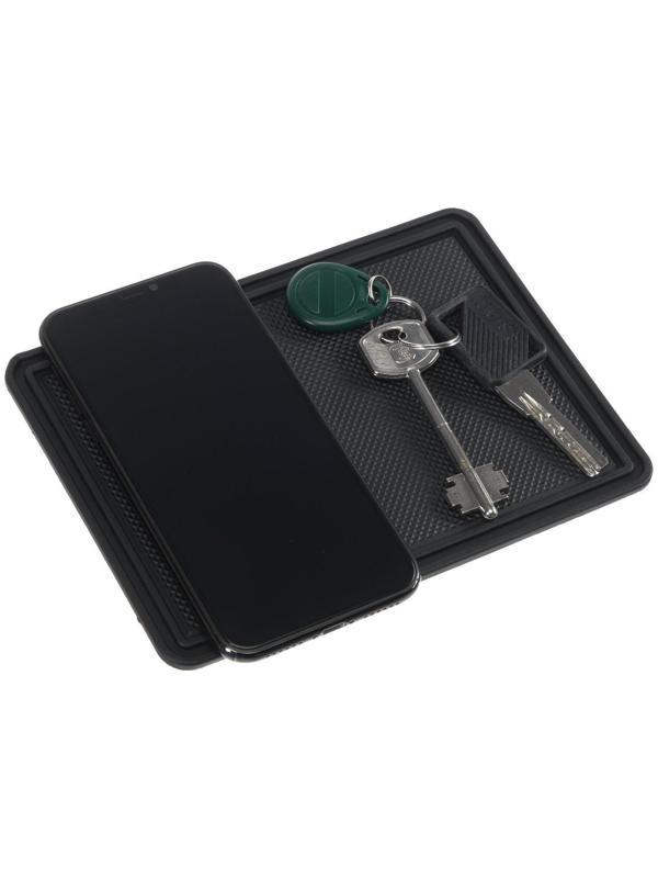 Коврик противоскольязщий 18×13 см с бортом, черный