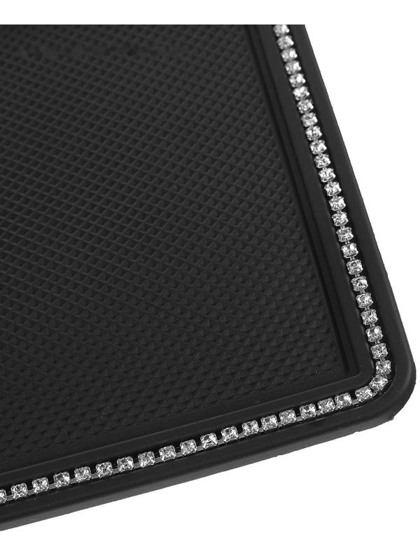 Коврик противоскольязщий 18х13 см, стразы, черный