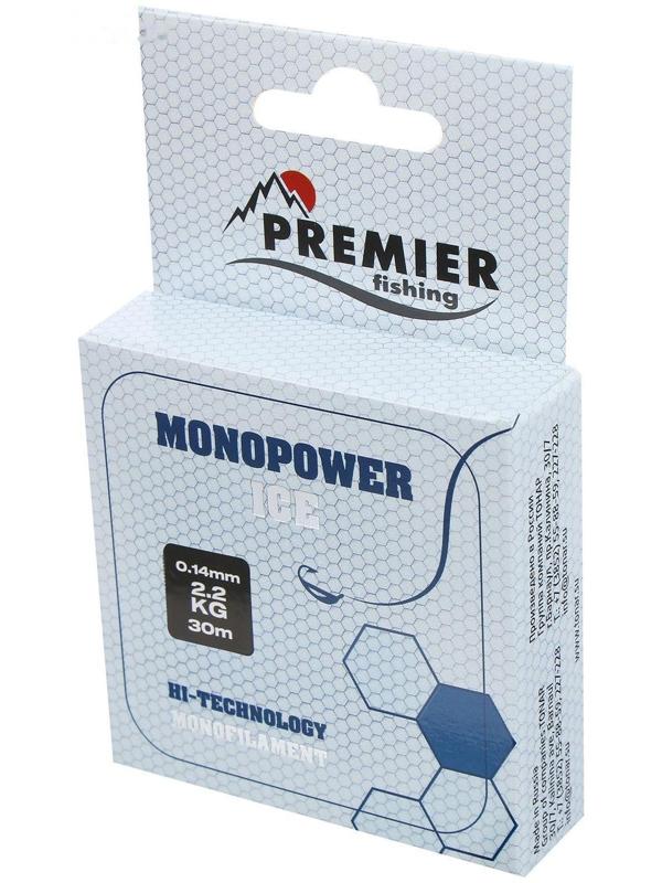 Леска PREMIER fishing MONOPOWER ICE 0,14 м, 30 м Clear Nylon