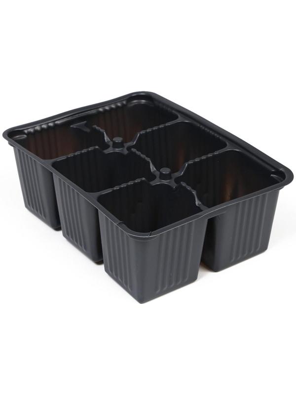 Набор для рассады: кассеты ( 3 шт.) 6 ячеек по 120 мл , поддон, чёрный