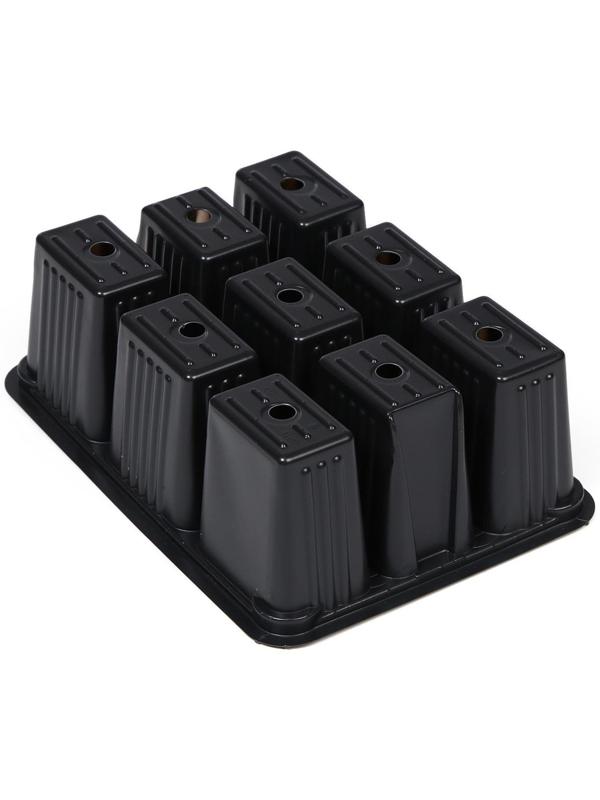 Набор для рассады: кассеты ( 3 шт.) 9 ячеек по 80 мл , поддон, чёрный