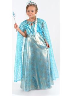 Карнавальный костюм «Элла», платье, плащ, диадема, жезл, коса, р. 30, рост 110-116 см
