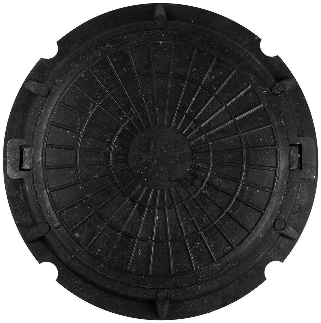 Люк полимерный, легкий, 15 кН, нагрузка до 1.5 т, черный