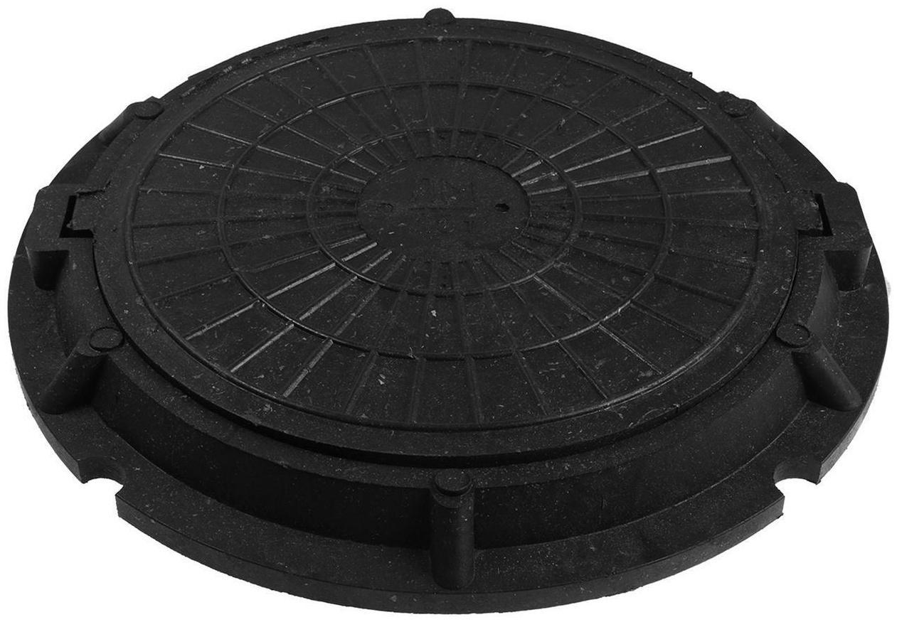 Люк полимерный, легкий, 15 кН, нагрузка до 1.5 т, черный