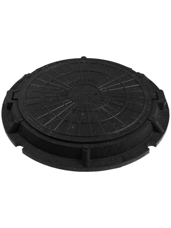 Люк полимерный, легкий, 15 кН, нагрузка до 1.5 т, черный