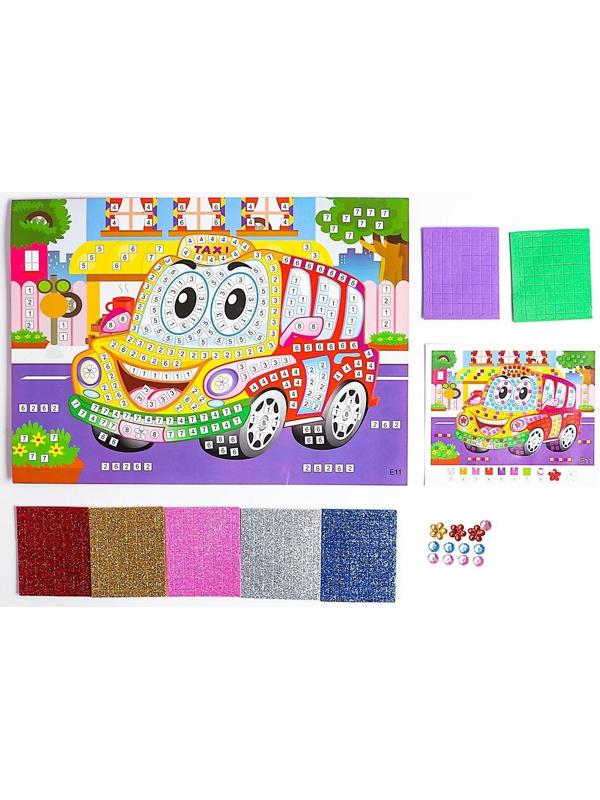 Мозаика стикерная «Такси» блестки, стразы