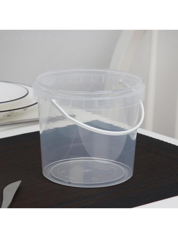 Ведёрко одноразовое, 1 л, цвет прозрачный