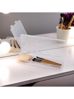 Органайзер для хранения, с крышкой, 19,5 × 10,5 × 2,2 см, цвет прозрачный