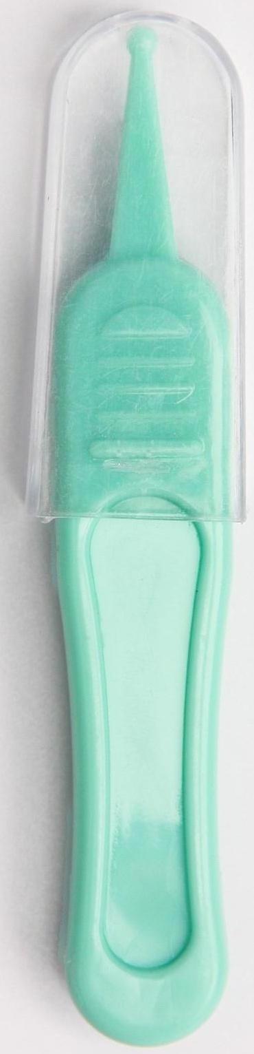 Пинцет для чистки носа, детский, с колпачком, цвет зеленый