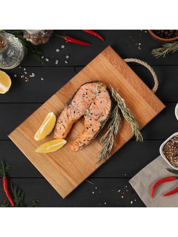 Доска разделочная с верёвочной ручкой Mаgistrо, 29×18×1,2 см, дуб