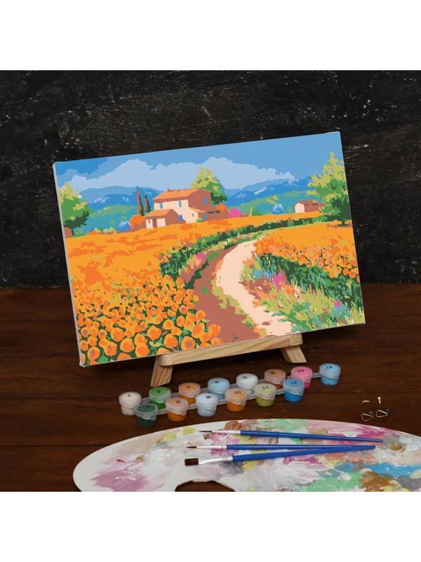 Картина по номерам на холсте с подрамником «Тюльпановые поля», 30х20 см