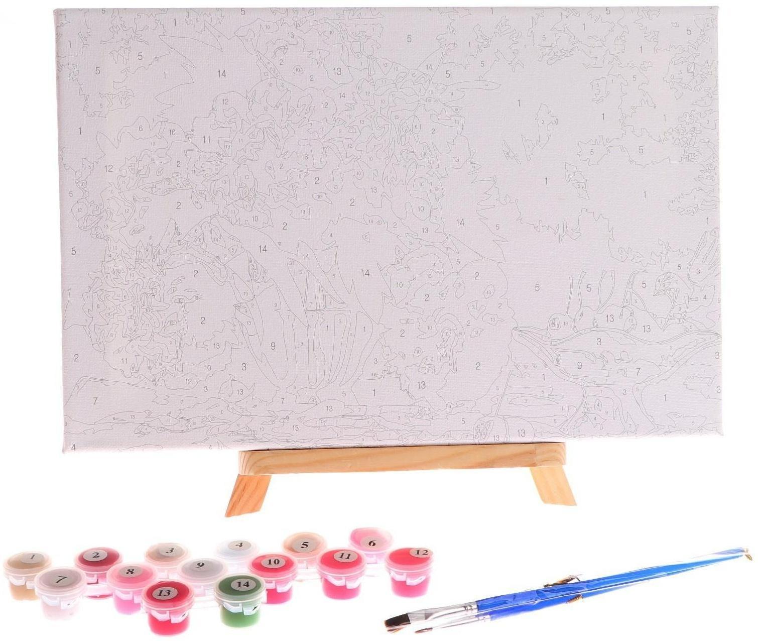 Картина по номерам на холсте с подрамником «Розовые пионы», 30х20 см