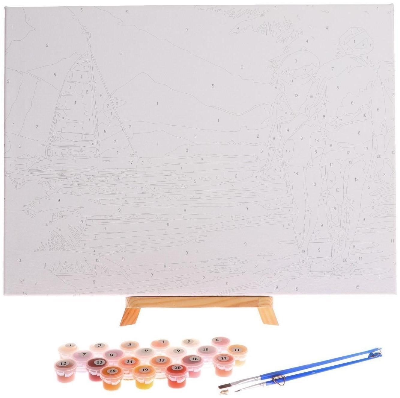 Картина по номерам на холсте с подрамником «Прогулка по пляжу», 40х30 см