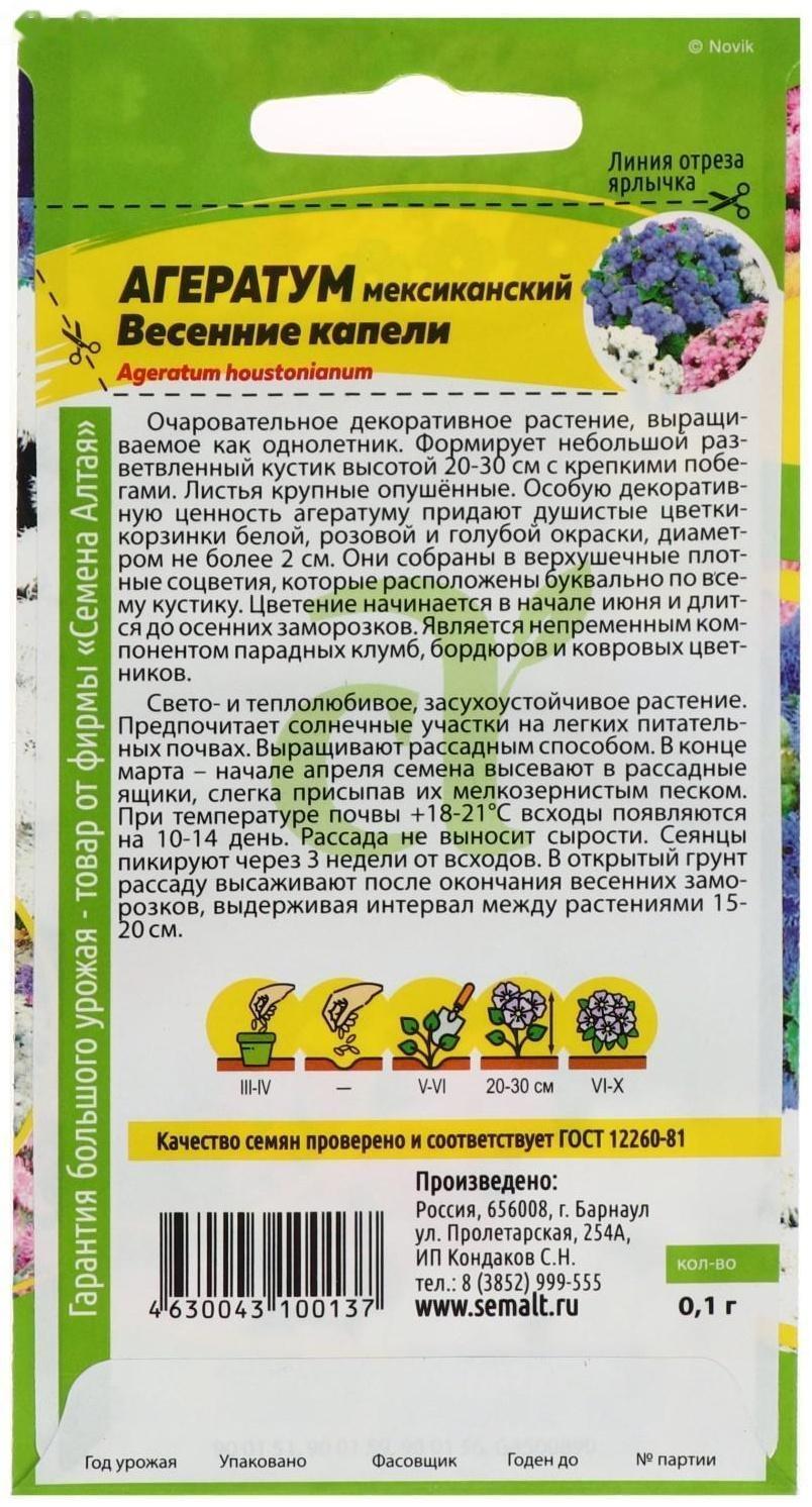 Семена цветов  Агератум 