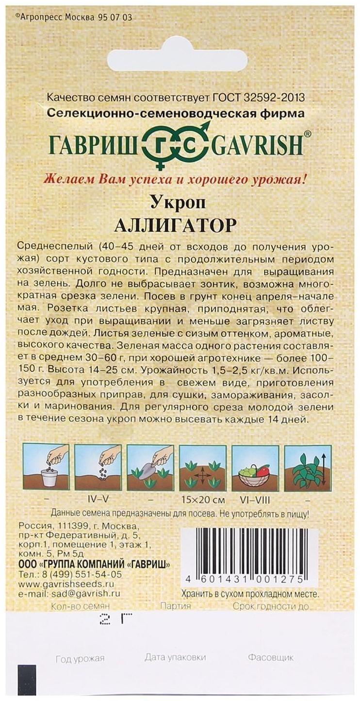 Семена Укроп 